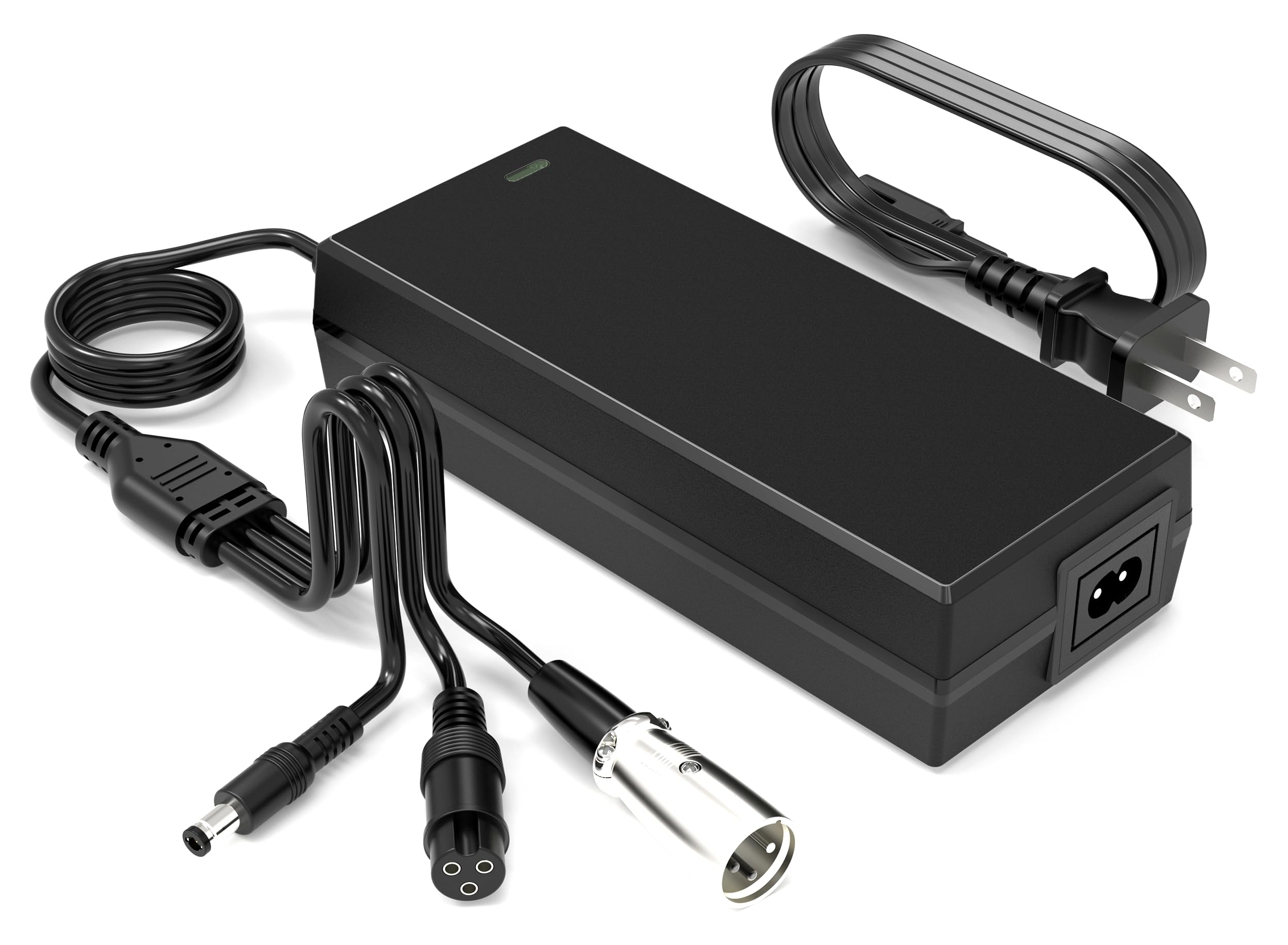 Photo 1 of WOJIADA 54.6V 2A Electric Ebike Charger,3 Plugs for 48V Battery Charger DC5.5 * 2.5 and 3-pin and 12mm 3-Prong Replacement Charger,Ebike Scooter F1,F2,F