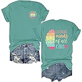 UYIQL Autism Awareness Shirt Women Autism Support Acceptance Tshirt Heart Puzzle Graphic Tee Tops