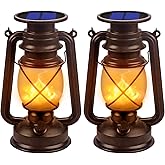 Solar Lantern Outdoor Hanging Solar Lights Dancing Flame Led Waterproof Camping Lamps, Landscape Decor for Table Patio Garden