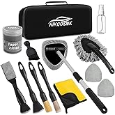 NIKCOSMK Windshield Cleaner Tool, 14Pcs Car Cleaning Kit - Car Interior Detailing Kit with Extendable Handle, Cleaning Gel & Microfiber Pads, All-in-One Inside Car Cleaning Supplies for Women Men