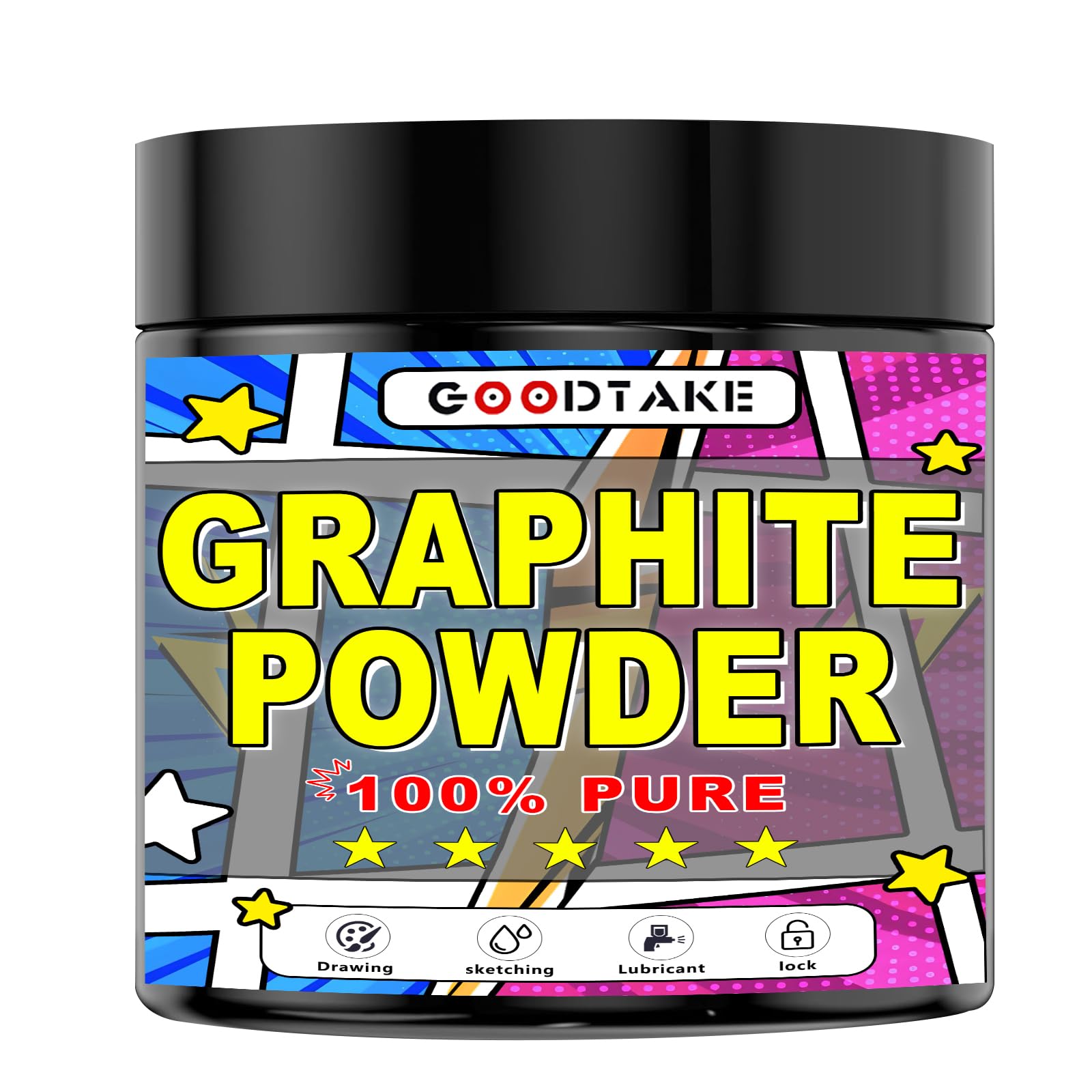 GOODTAKE Ultra-Fine Powdered Graphite, 16 Ounces - Dry Graphite Lubricant for Locks, Bearings, Bike Chains & More