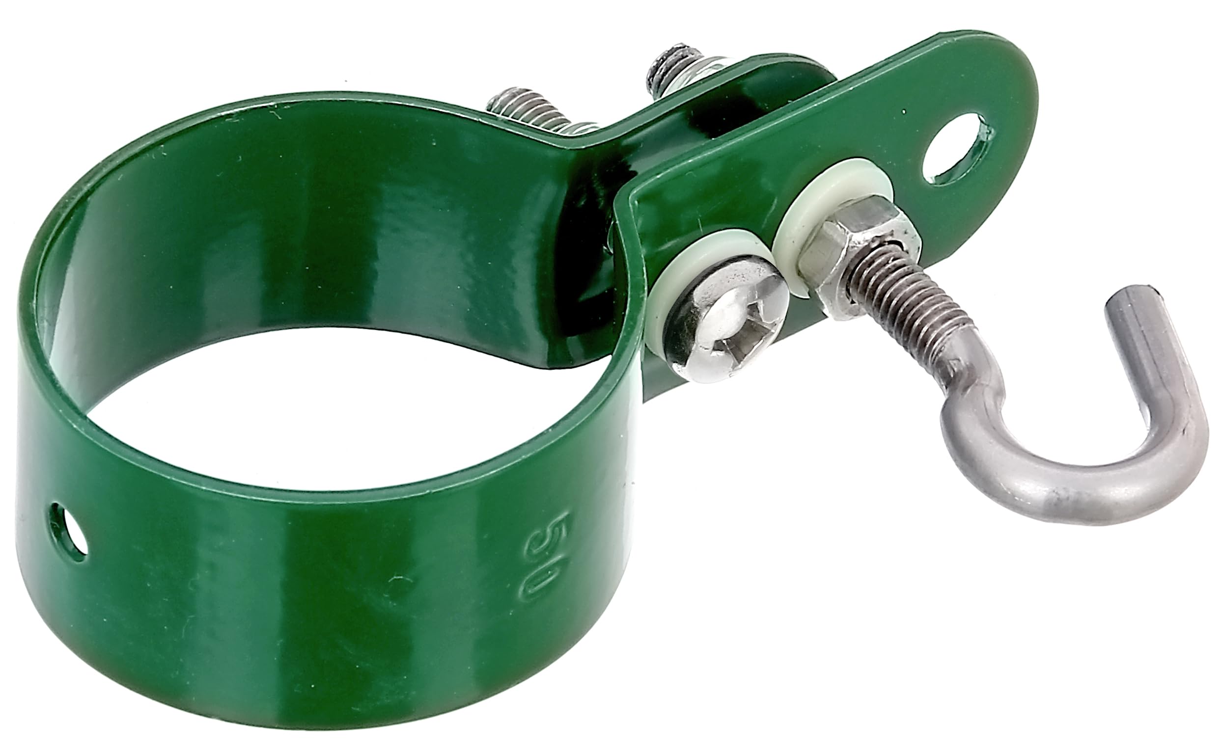 ALBERTS 655624 Clamp for Braid Tension Rods Galvanised Green Plastic Coated Clamp Diameter 48 mm