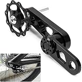 PSLER Bike Single Speed Chain Tensioner, Aluminum Alloy Bicycle Chain Guide with Derailleur Hanger, Foldable Bike Chain Stabilizer Replacement for MTB Road Cycling Accessories