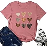 LOOKFACE Women Cute Tops Heart Graphic Tees