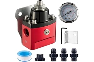EVIL ENERGY Fuel Pressure Regulator Carburetor 5-12PSI Adjustable Pressure Range, 6AN Bypass Return Fuel Regulator for Carbur