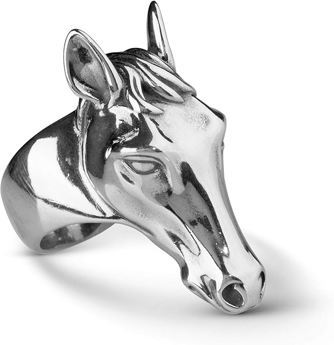 American West Sterling Silver Horse Head Ring Size 5 to 10
