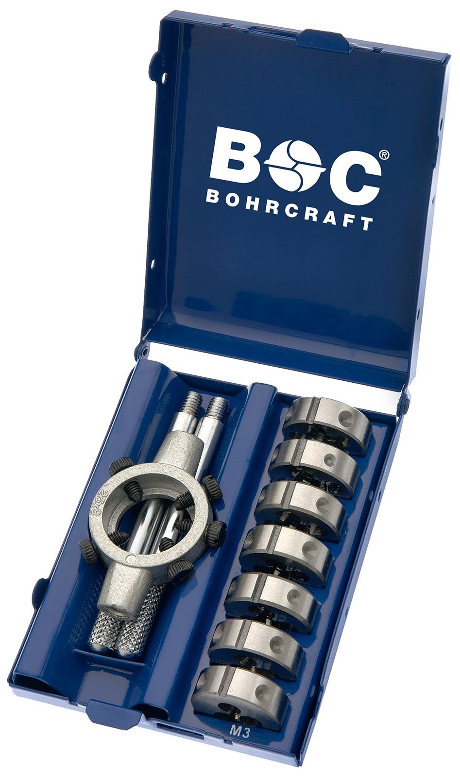Bohrcraft Threading Die HSS-G DIN 223 B with Holder in Mini Box (8 Pieces) M3 – M12 and 25 x 9/MSR 8, Pack of 1, 42001410007