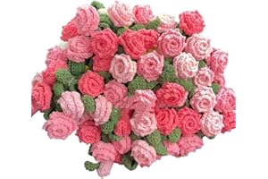 Crochet Flowers Bouquet Blanket, Handmade Flowers Rose Blanket, 43.3 Inch Round Floral Soft and Lightweight Romantic Gifts fo