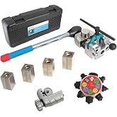 DPTOOL Brake Line Flaring Tool Kit for 37 Degree Single, Double and Bubble | Brake Line and Tubing Flaring Tool for 3/16", 1/4", 5/16", 3/8" and 4.75mm Tubing, Brake Flare Tool for Steel Metal Tube 