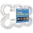 JARLINK Clear Packing Tape (6 Rolls), Heavy Duty Packaging Tape for Shipping Packaging Moving Sealing, 2.7mil Thick, 1.88 inc