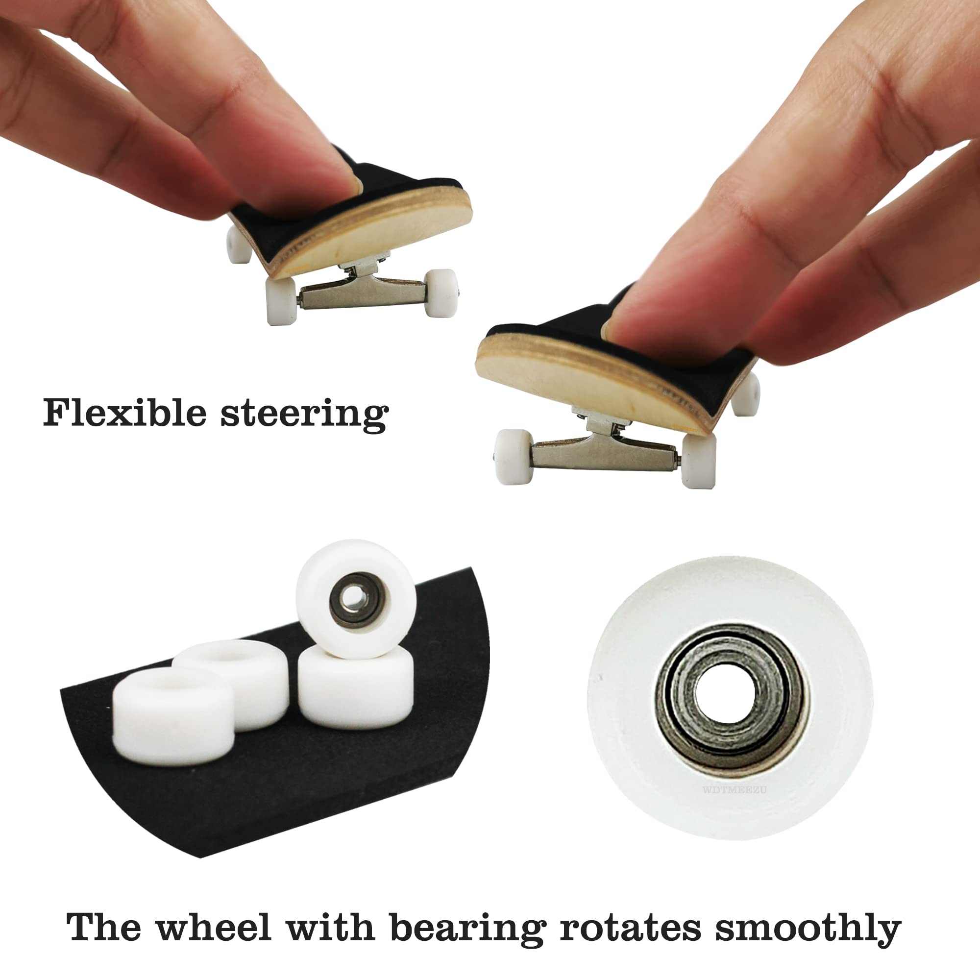Wood Finger Skateboard Professional Fingerboards Wheels with Bearings Mini Fingerboard Finger Toy for Adults and Kids-30mm Pharaoh