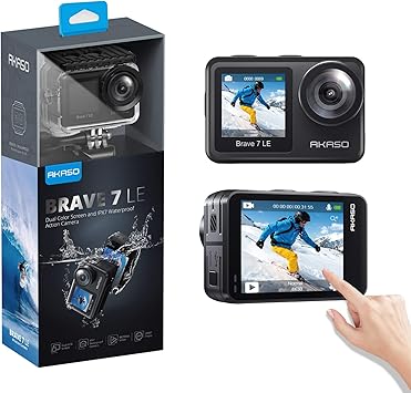 Amazon Com Akaso Brave 7 Le 4k30fps mp Wifi Action Camera With Touch Screen Vlog Camera Eis 2 0 Remote Control 131 Feet Underwater Camera With 2x 1350mah Batteries Camera Photo