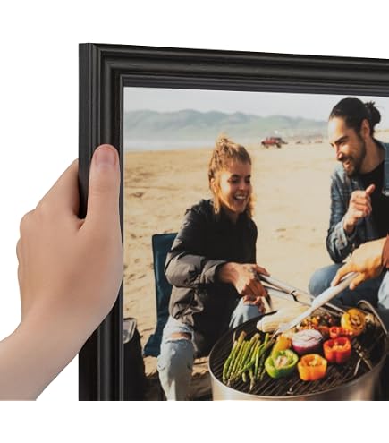 Old Town Designer Picture Frames - 2-Pack, 11x14 Inch, Walnut Scoop Style With Mat, For Wall Display