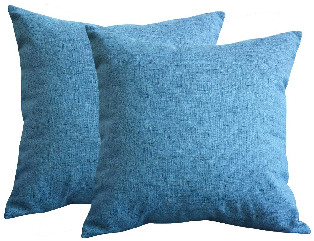 Lutanky Linen Cushion covers (Pack of 2) Elegant Throw Pillow Cases Decorative Square Pillow Cover for Sofa Bedroom Home Decor (45 x 45 cm)(skyblue, 2 Pieces) — image 1