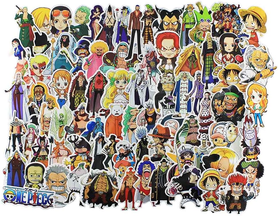 Amazon Com Stickers 135 Pcs Anime One Piece Cartoon Laptop Stickers Funny Vinyl Decals For Skateboard Snowboard Kids Water Bottles Motorcycle Car No Duplicate Aesthetic Waterproof Sticker Pack Computers Accessories