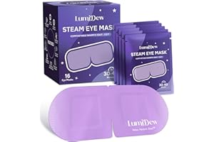 LumiDew Steam Eye Mask, Self Heating Heated Eye Mask for Sleep, Warm Compress for Eyes, Moist Heat for Dry Eye Relief, Stye Eye Treatment, Spa, Travel Essentials & Relaxation Gifts, Unscented 16 Pack