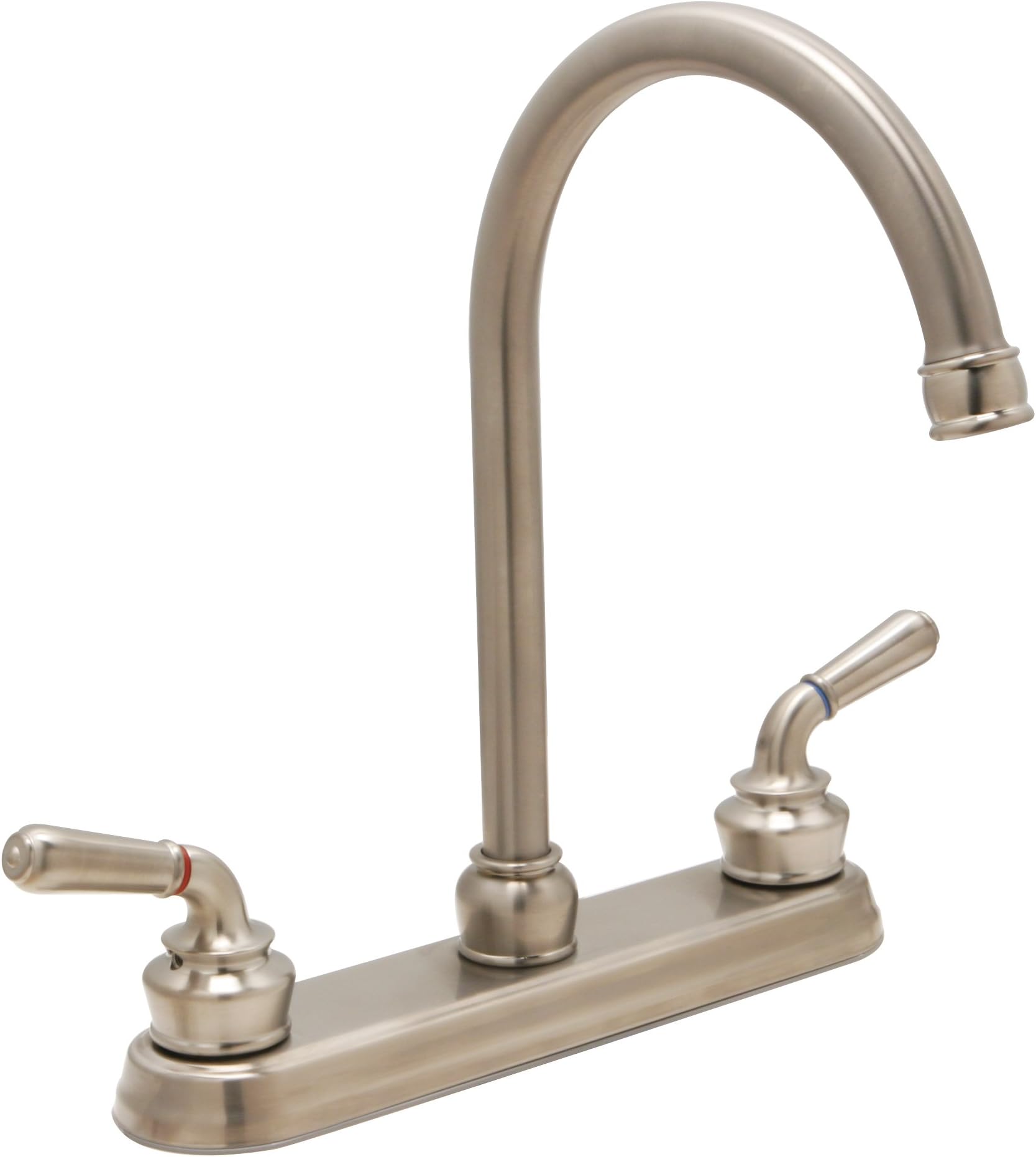Huntington Brass 63228-72 2-Handle High Arc 8-Inch Kitchen Faucet, Satin Nickel