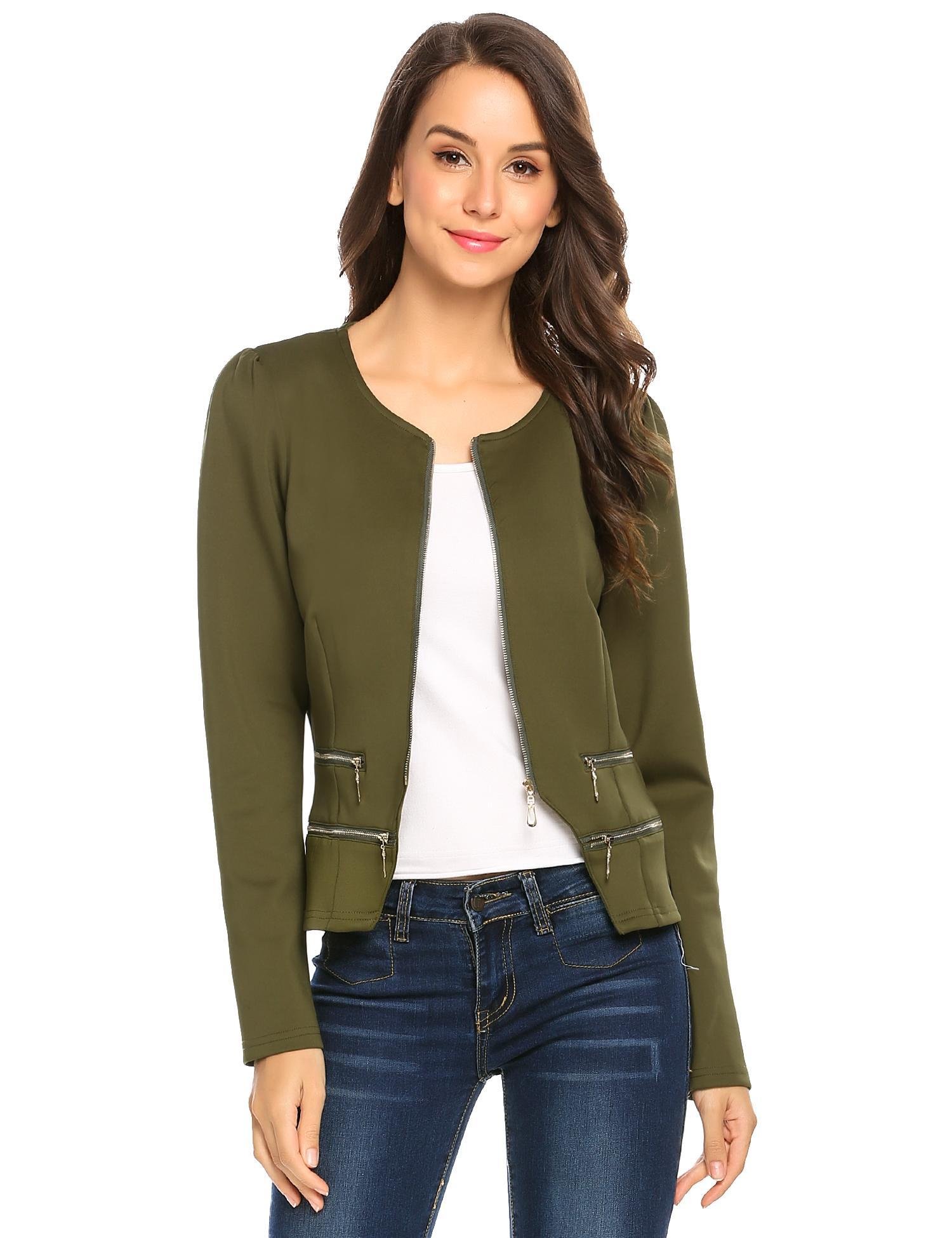 collarless cardigan jacket