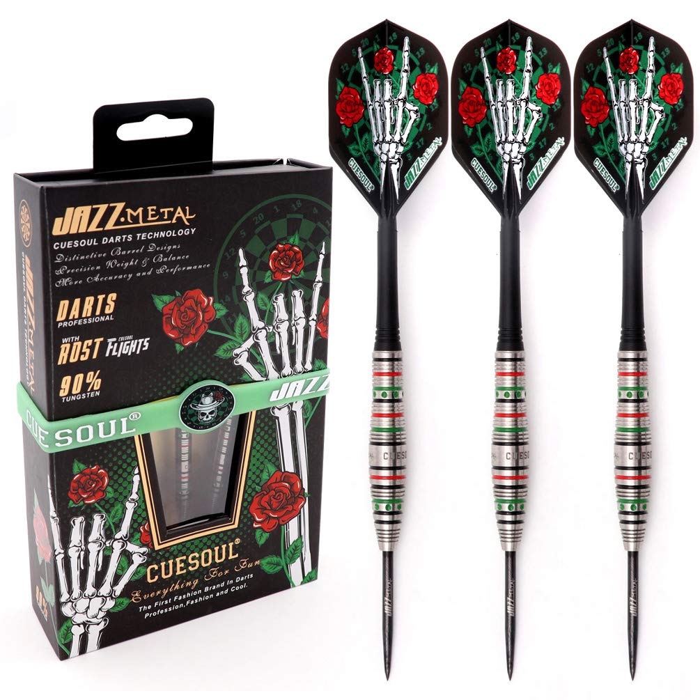 CUESOUL JAZZ-METAL 25g Steel Tip 90% Tungsten Dart Set with Integrated ROST Flights