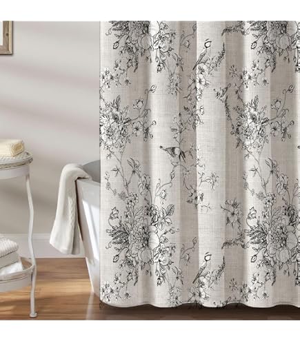 Erosebridal Black & White Tiger Shower Curtain - Gothic Wildlife Bathroom Decor, 72x72 Inch