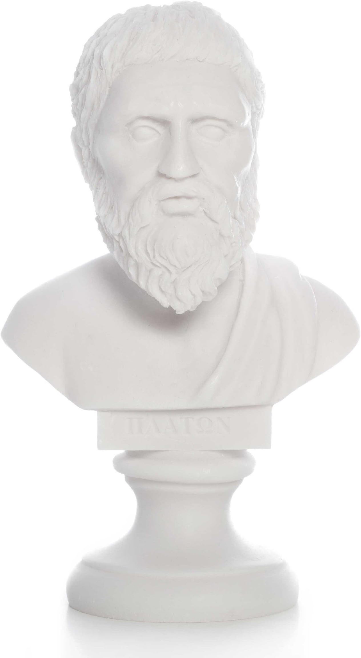 Plato Bust Statue with Round Base
