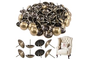 Rustark 100-Pcs 1'' [25×25mm] Antique Upholstery Decorative Tacks Furniture Sofa Thumb Tacks Nails Pins Assortment Kit for Upholstered Furniture Cork Board - Bronze