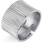 HZMAN 18K Gold Plated Wide Cuff Bracelet for Women - Premium Alloy Shiny Polished Double Layer Statement Bangle, Trendy Daily Wear Party Jewelry Accessory