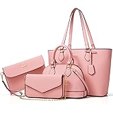 4PCS Women Fashion Handbags Purses Wallet Shoulder Bags Casual Tote Bag Crossbody Bags, Handbag Set Gift for Ladies Girls