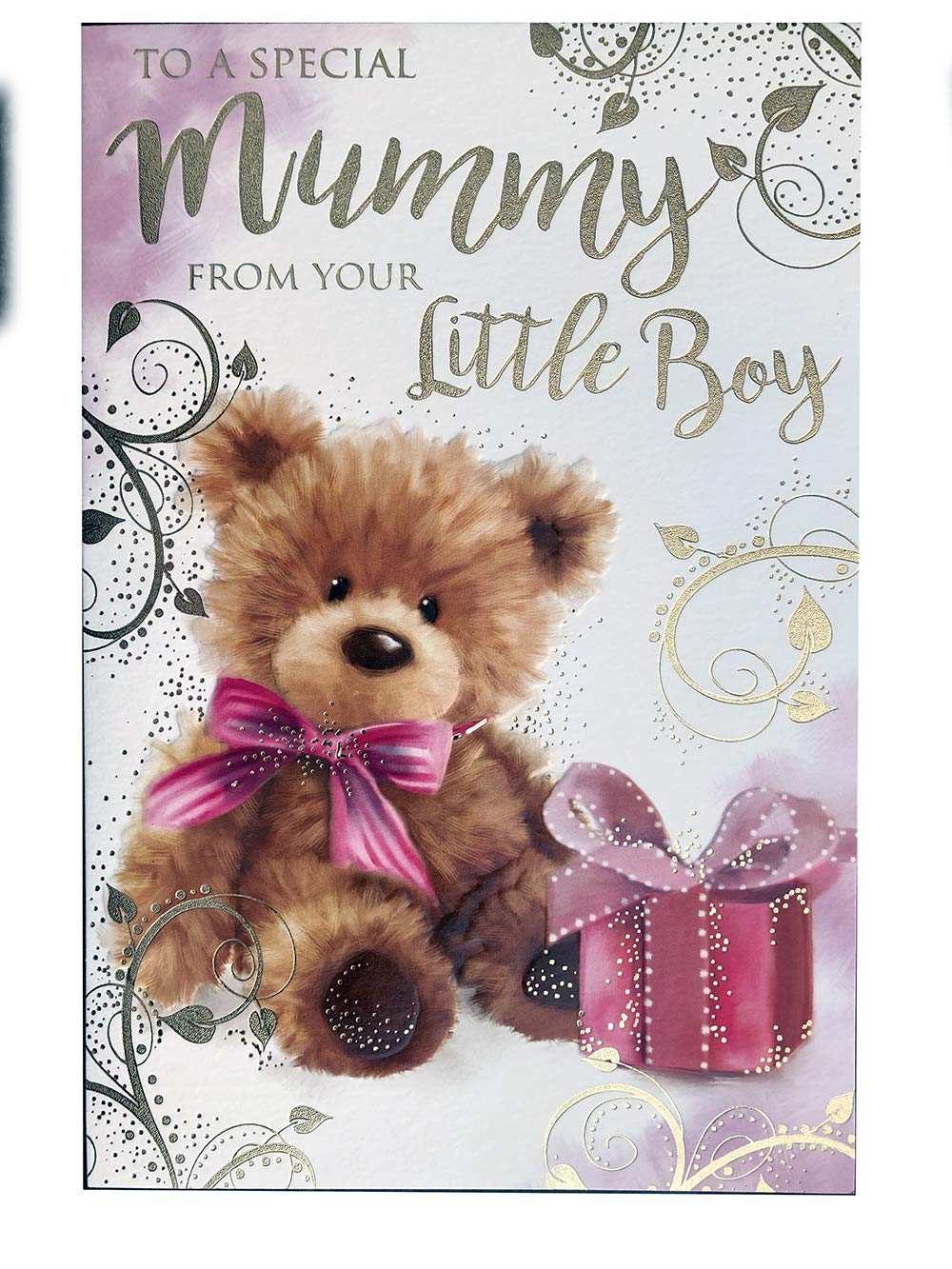 Mummy from Your Little Boy Bear & Present Design Birthday Card Lovely Verse