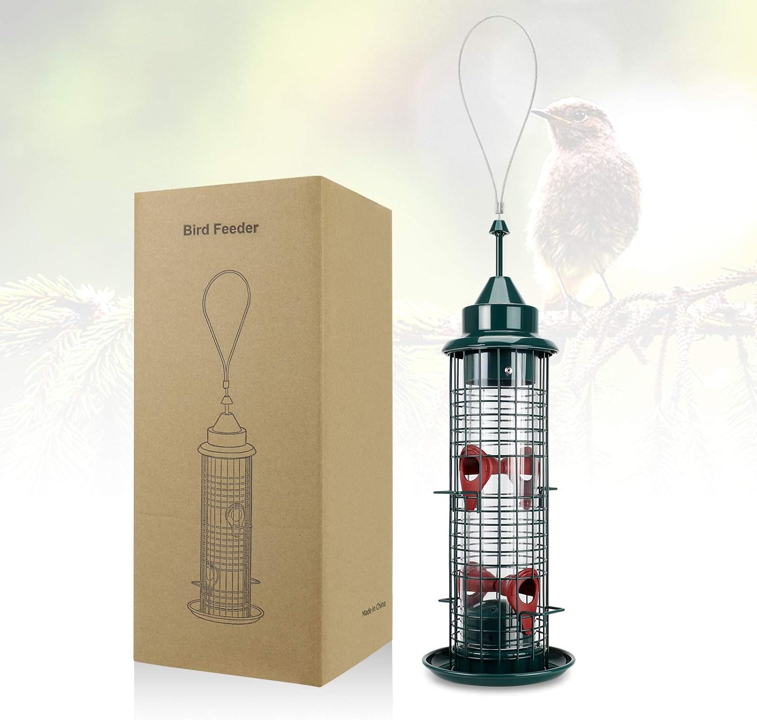 Hanging Wild Bird Feeder Tube Bird Feeders for Garden Yard Outside Decoration, 1.3-Pound Seed Capacity, Lighthouse Shaped : Garden & Outdoor