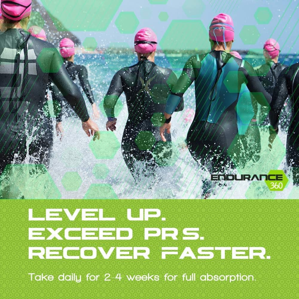 Endurance360 Complete Sports Performance for Runners, Cyclists, Triathletes and Ultra Athletes. Designed for Aerobic Energy, Recovery, Boost Vo2 Max, Muscle Cramp with Electrolytes and Aminos: Health & Personal Care