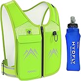 REVALI Running Vest, USA Original Patent, Zip Reflective Running Vests with 500ml Hydration Bottle, Adjustable Waistband & Breathable Material, Chest Pack Gear Phone Holder for Men & Women