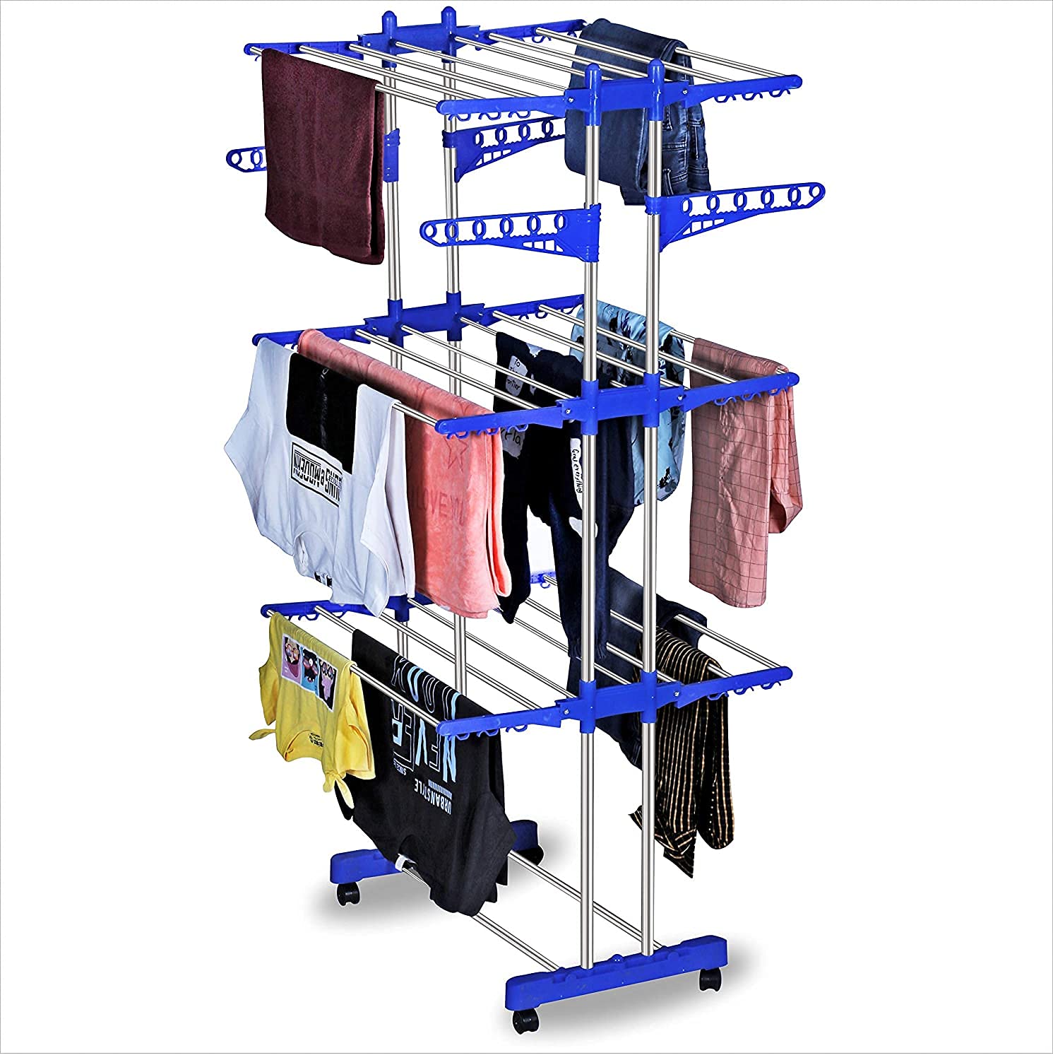 ON STORE Heavy Duty Stainless Steel Single Pole Foldable Cloth Dryer