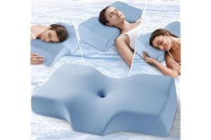 Mkicesky Orthopedic Cervical Pillow for Neck & Shoulder Pain – Cooling Memory Foam Pillow with Ergonomic Center Cradle Design