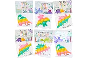 Funeta 30 Pack Valentines for kids Class - Dinosaur Valentines Pop It Toys - Valentines Day Cards for kids School Classroom Exchange -Teacher Valentines Day Gifts for Kids Party Favors