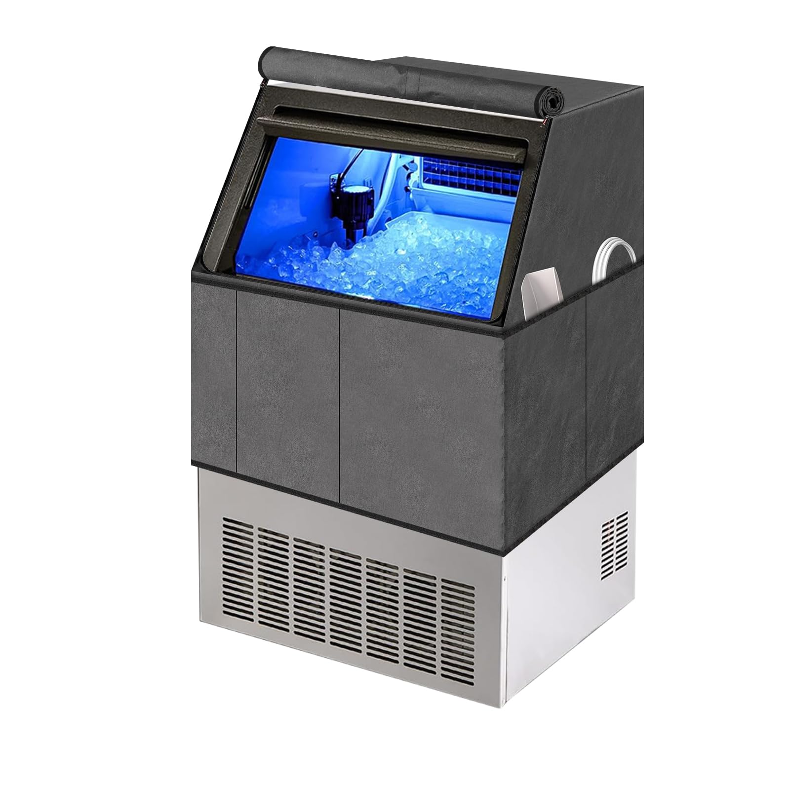 Photo 1 of Kingshion Commercial Ice Maker Machine Dust Cover Compatible with VEVOR Commercial Ice Maker Machine, 24H Ice Maker Machine 31" H x 25.5" W x 24.5" D, Dark Gray