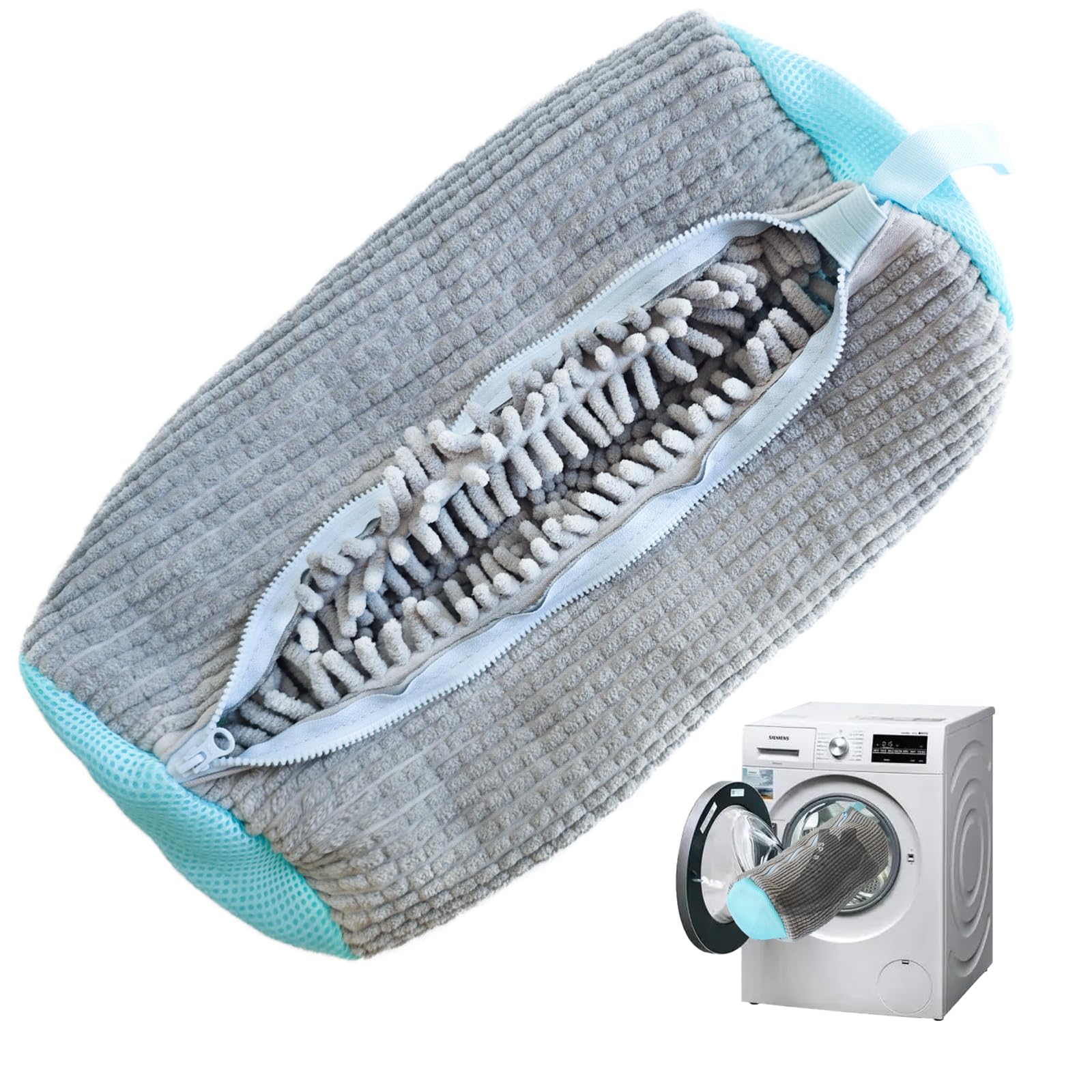 Shoe Washing Machine Bag, Trainer Sneaker Laundry Shoes Bag for Washing Machine Shoe Cleaning Bag Reusable with Zipper (Grey)