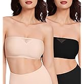 HBselect Strapless Bras for Women Seamless Non-Slip Silicone Padded Bandeau Bra Comfort Wireless Tube Top Bralette