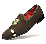 FOEVTRUE Mens Dress Loafers Fabric Party Wedding