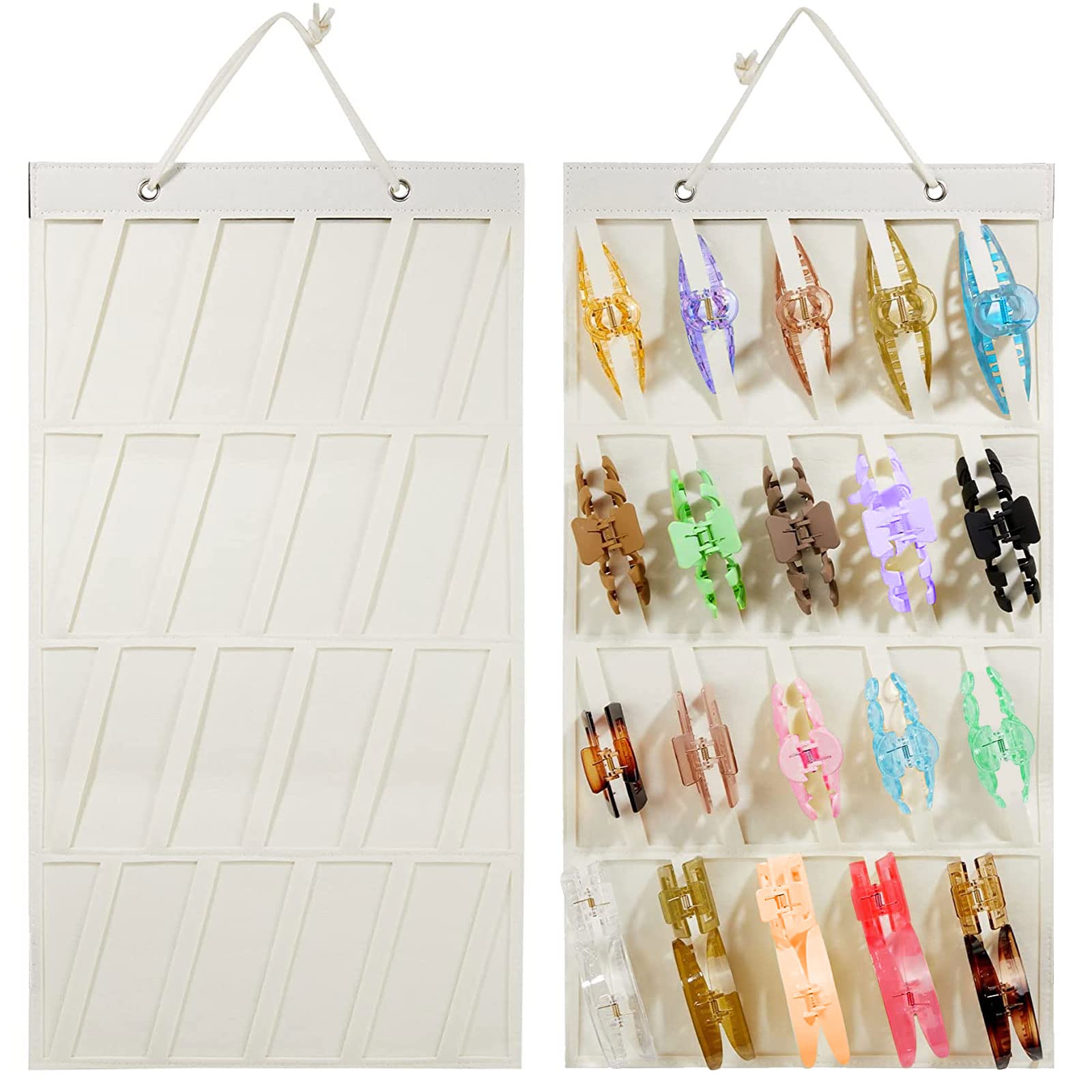 Hair Claw Clip Organizer Holder, Girls Hair Accessories Hanging Storage 25.2x13.78in Girls Hair Clips Storage Organiser, Hair Bow Holder Wall Hanging Hair Accessories Organiser Wall For Lady