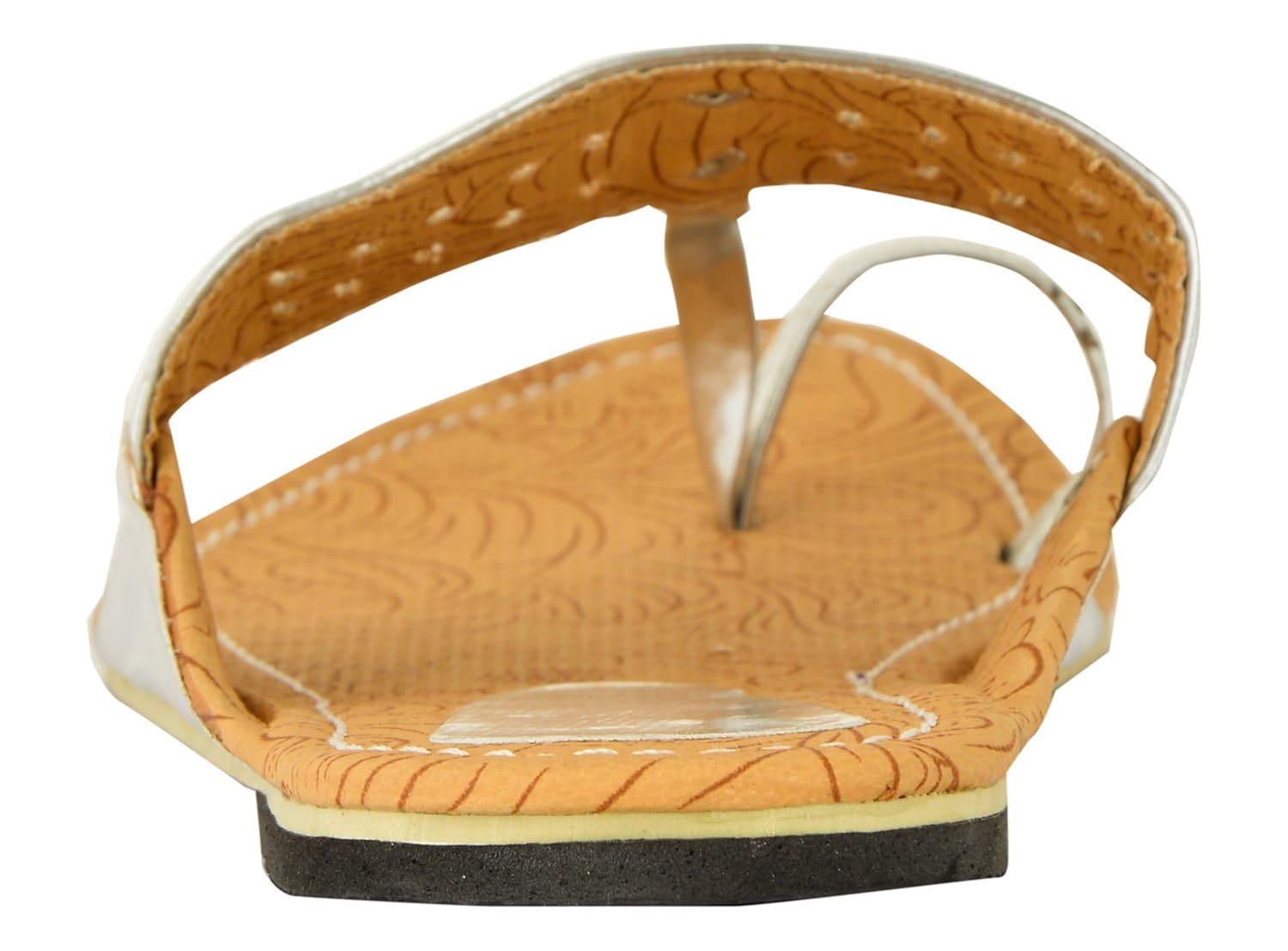 ampereus women's nylon kolhapuri chappal (silver,kolapuri-7)