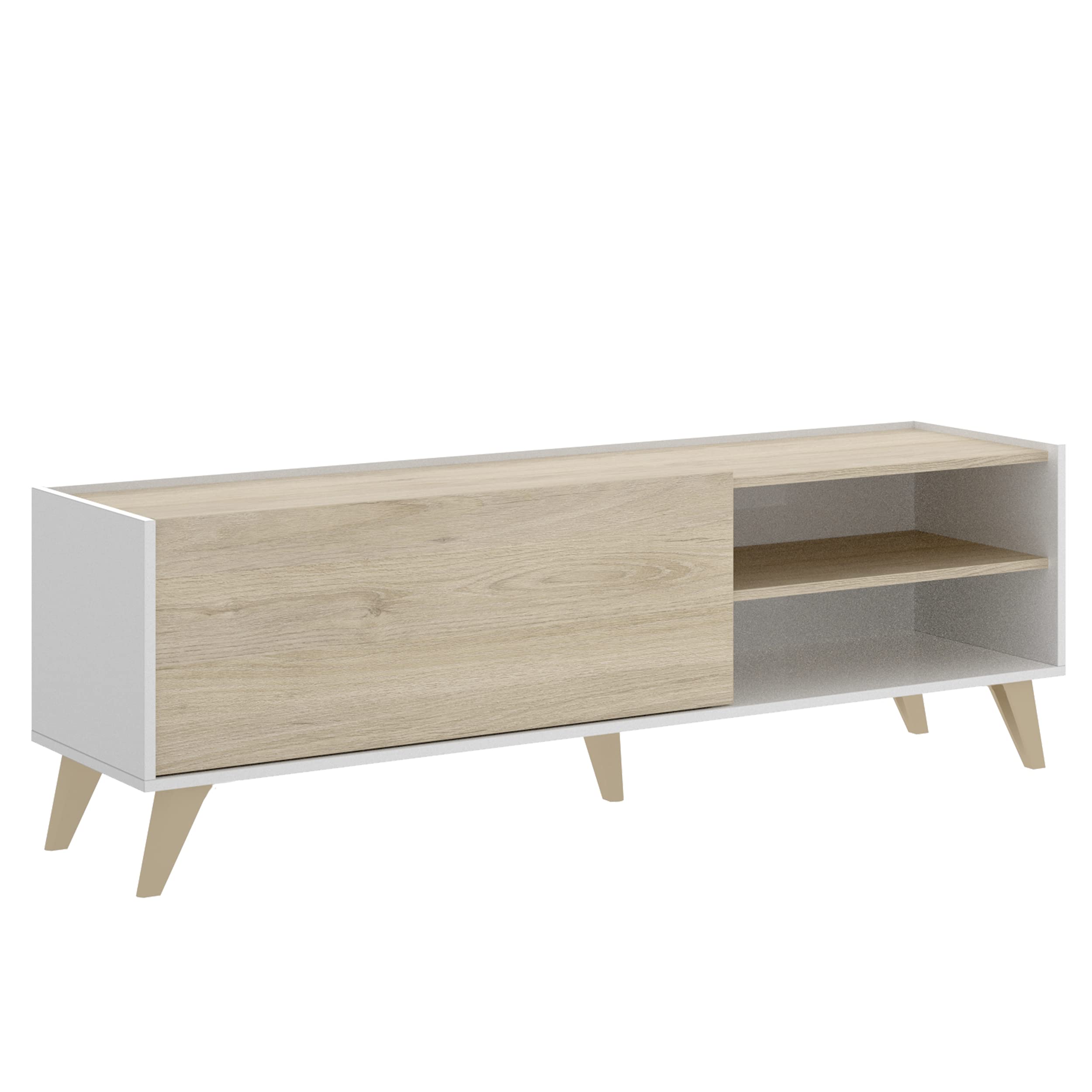 Mueble-de-TV-de-diseno-nordico-Ness-Tablero-de-particulas-melaminizado-155×43-cm-BlancoNatural Mueble-de-TV-de-diseno-nordico-Ness-Tablero-de-particulas-melaminizado-155×43-cm-BlancoNatural