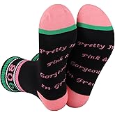 BLUPARK Sorority Socks Sorority Inspired Gift Pretty In Pink 1 Pairs Socks Sorority Greek Gift