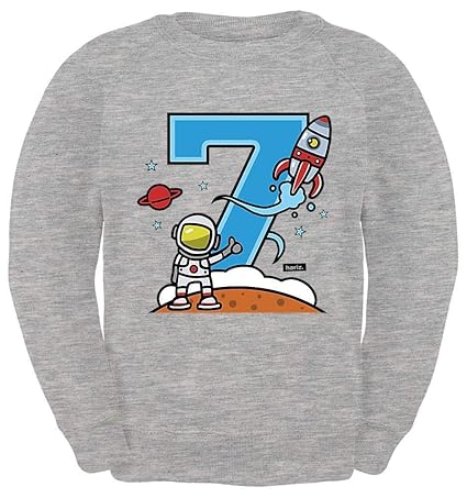 HARIZ Kinder Sweater Astronaut Rakete 7 Geburtstag Kinder Geschenkidee Plus Geschenkkarten