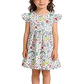 Toddler Girl Dress Back to School Pencil School Bus Print Dress Summer Outfits 3-8T