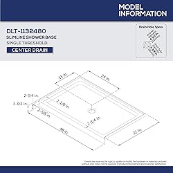 DreamLine SlimLine 32 in. D x 48 in. W x 2 3/4