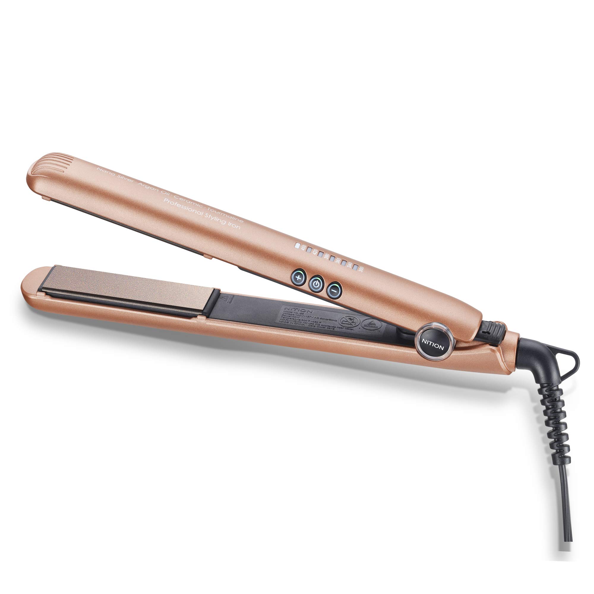 Galleon Nition 1 Inch Ceramic Tourmaline Flat Iron Nano Silver