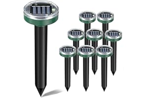 TIRGO 8 Pack Solar Powered Ultrasonic Mole Repellent,Snake, Groundhog Gopher, Vole Repellent Outdoor for Lawn Garden & Yard (8)