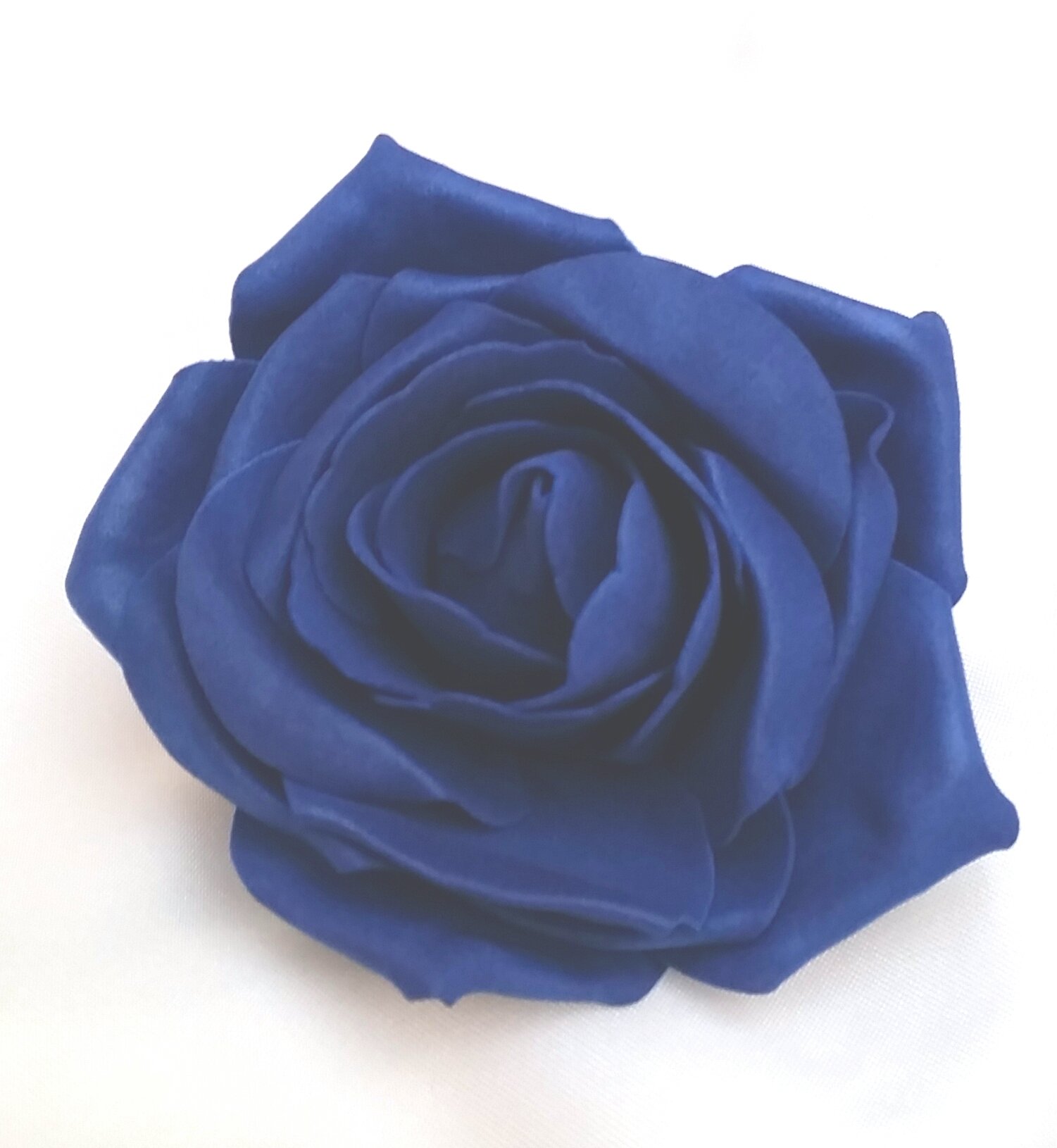 Fabulous Fascinators Navy Blue Open Rose Artificial Hair Flower Clip Buttonhole Corsage