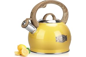 Hauce Radio Stovetop Tea Kettle, 2.1 Quart Stove Top Whistling Tea Kettles,Water Teapot Induction Tea Kettle with Food Grade Stainless Steel and Silicone Anti-Hot Handle, Suitable for All Heat Sources